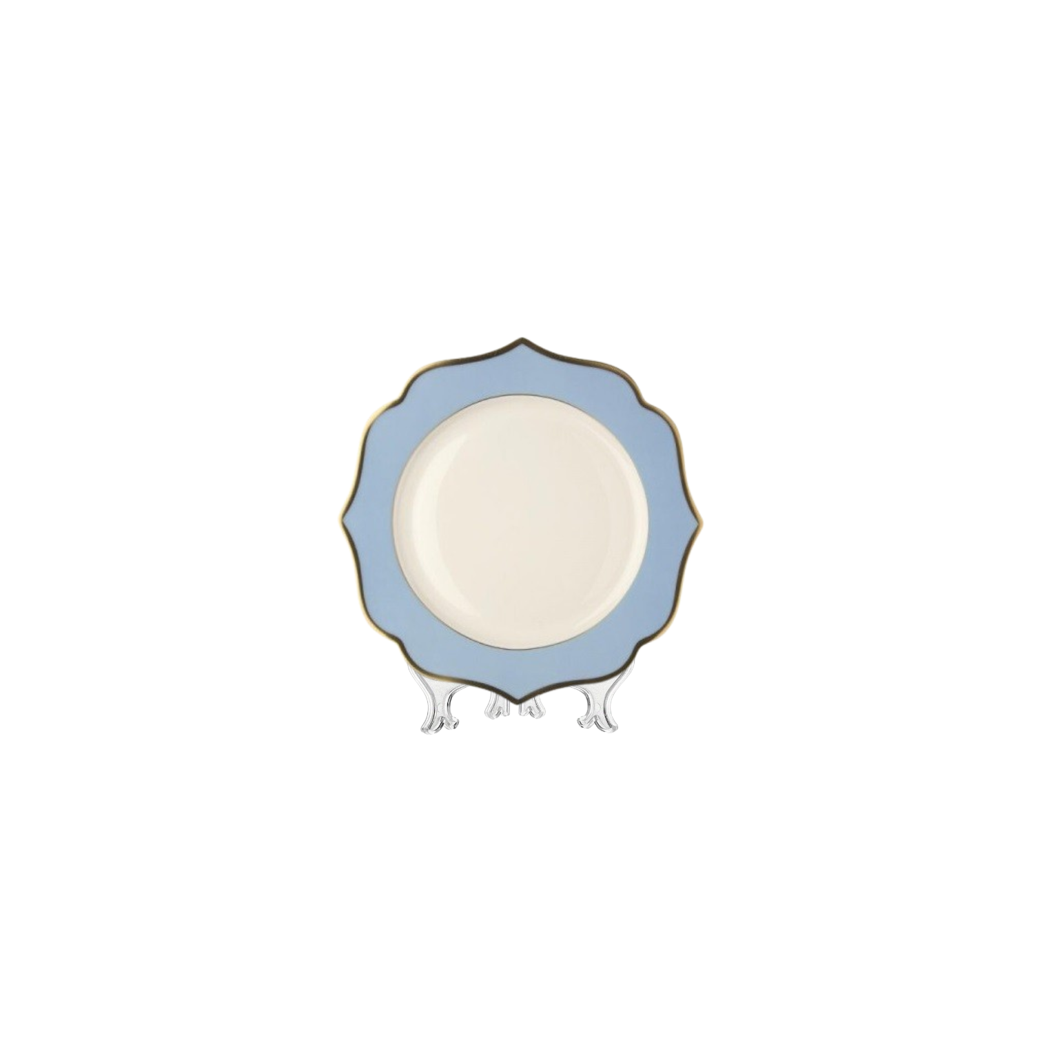 BREAD Plate Ionica Light Blue Gold Rims cm 15