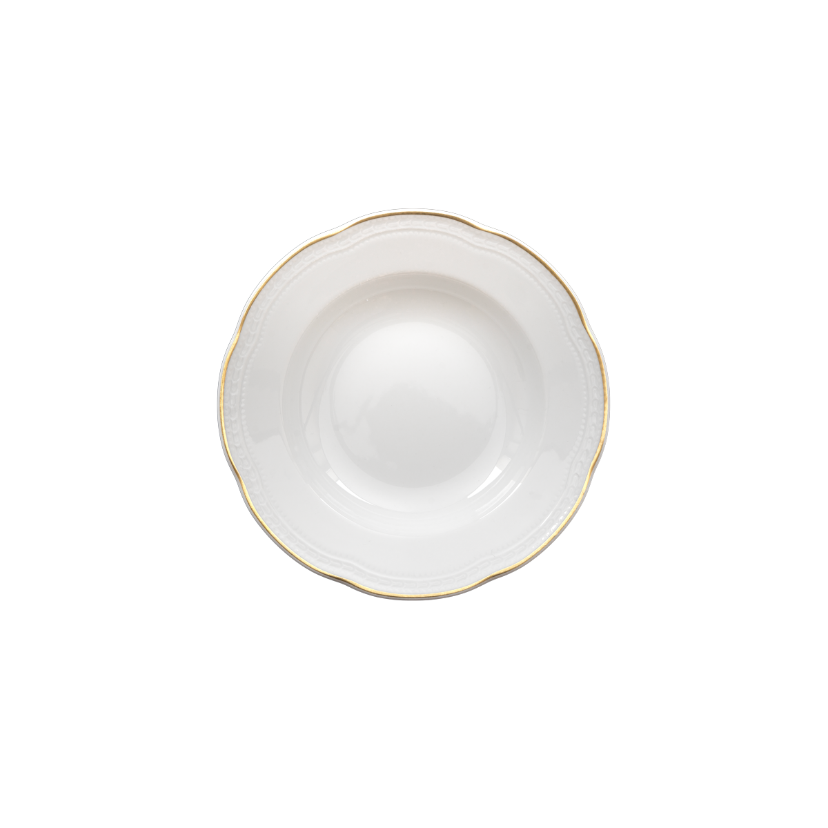 SOUP Plate Corona Gold Rim by Richard Ginori cm 24 (27 each container)