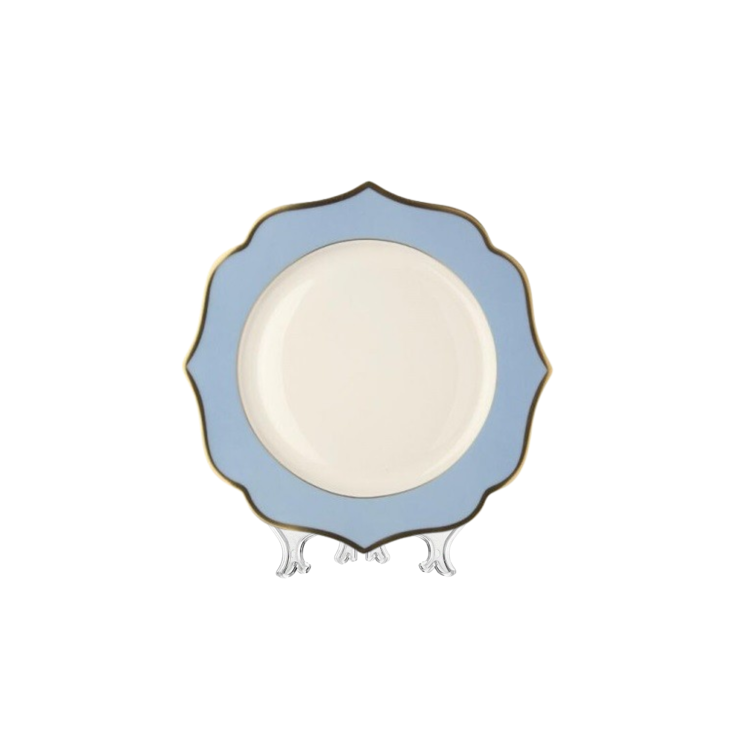 SOUP Plate Ionica Light Blue Gold Rims cm 22 (40 each container)