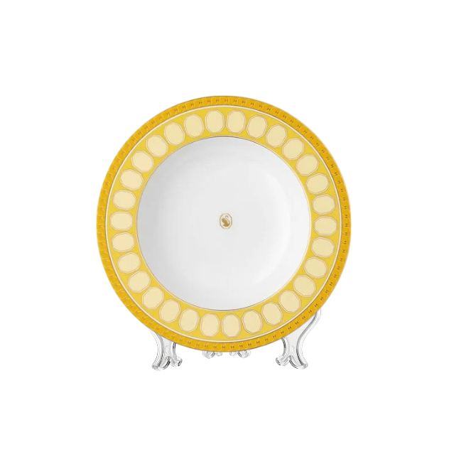 SOUP Plate Signum Jonquil Yellow by Swarovski cm 24 (10 each container)