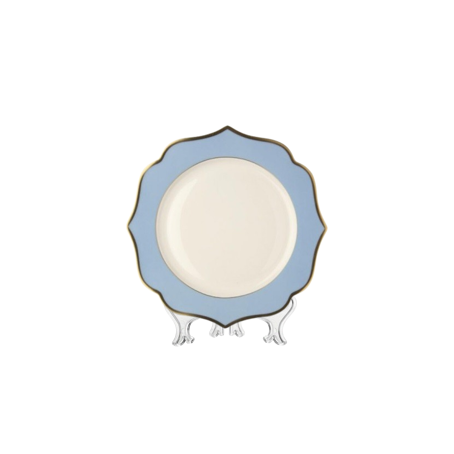 FRUIT Plate Ionica Light Blue Gold Rims cm 20 (49 each container)