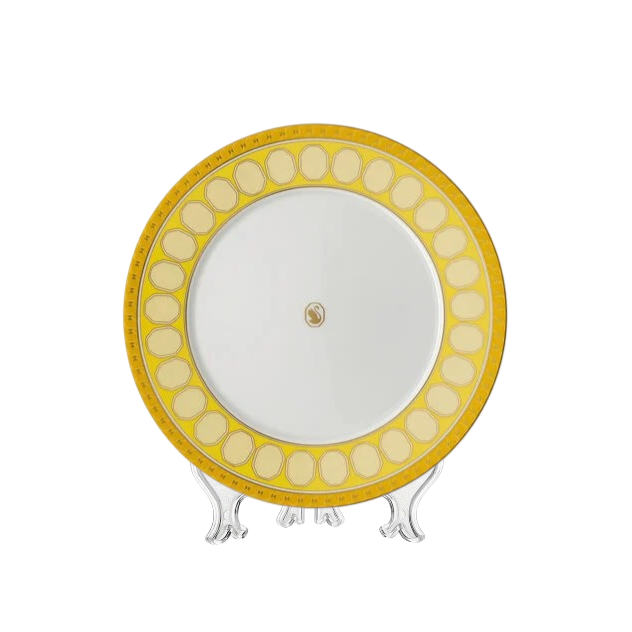 FRUIT Plate Signum Jonquil Yellow by Swarovski cm 23 (10 each container)