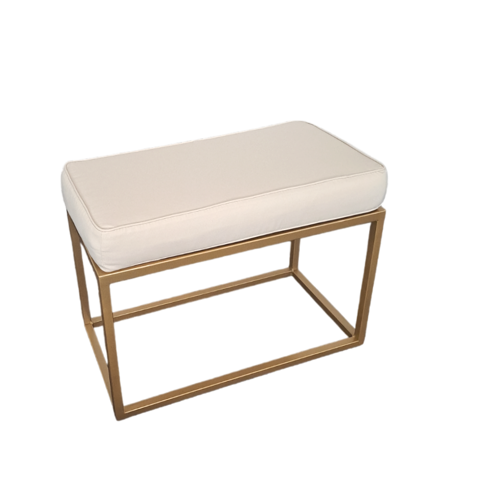 POUF Gold Iron 66x35x40h with Cushion