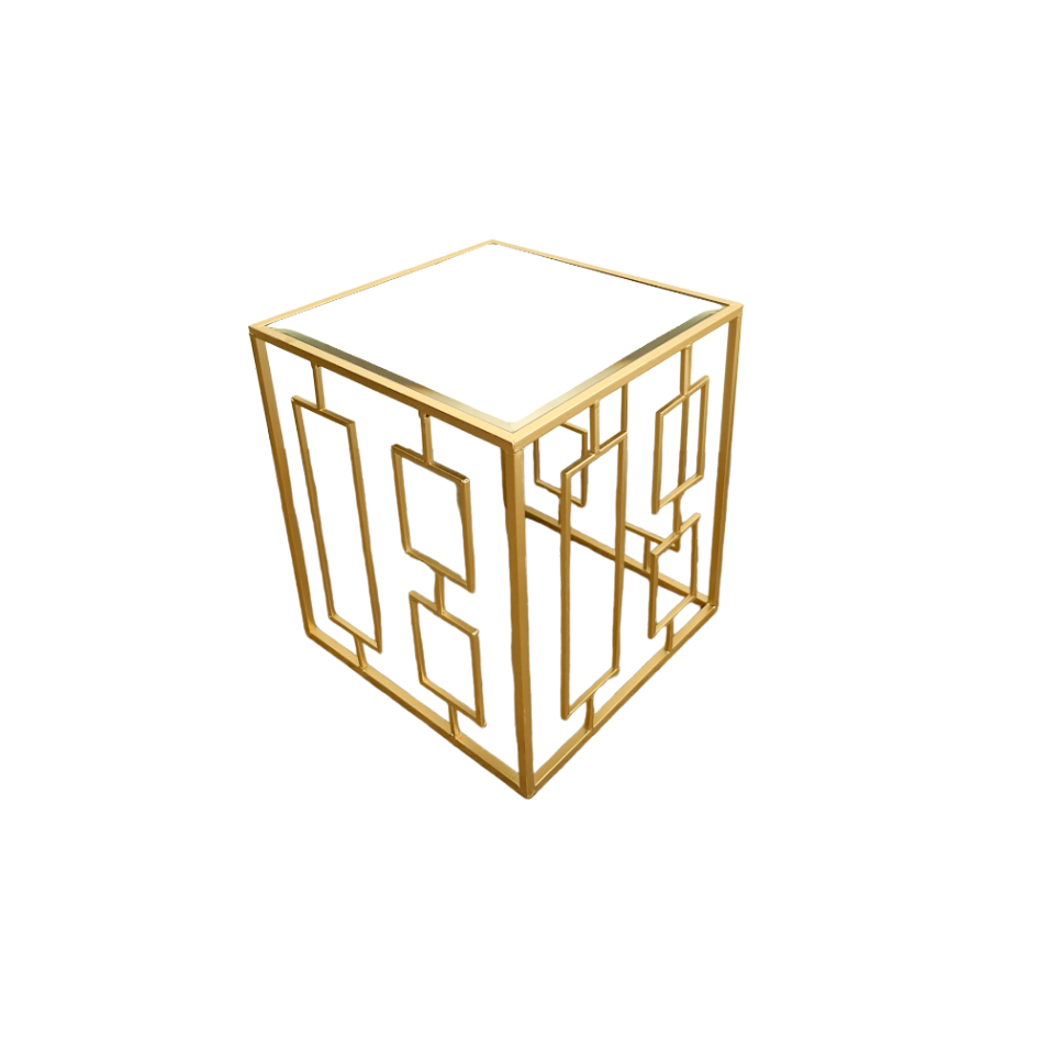 COFFE TABLE Art Deco Gold Mirror Top - height 50 cm