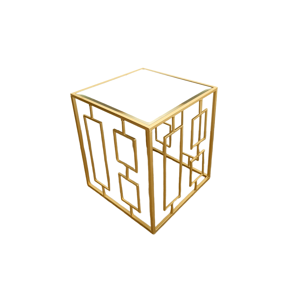 COFFE TABLE Art Deco Gold Mirror Top - height 55 cm