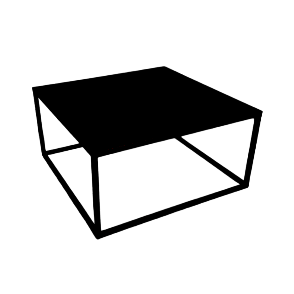 COFFEE TABLE Black Iron 80x80x40h