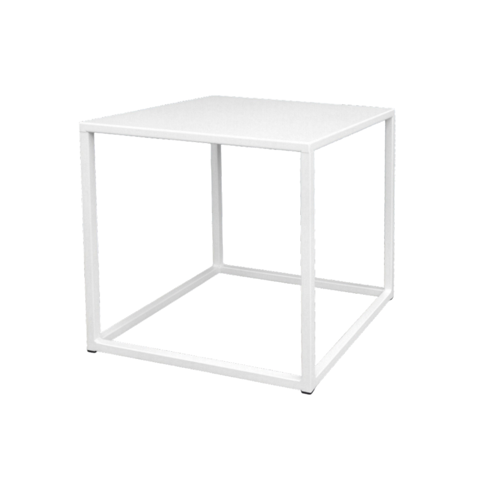 COFFEE TABLE New Iron White cm 50x50x50h (On Site Assembly)