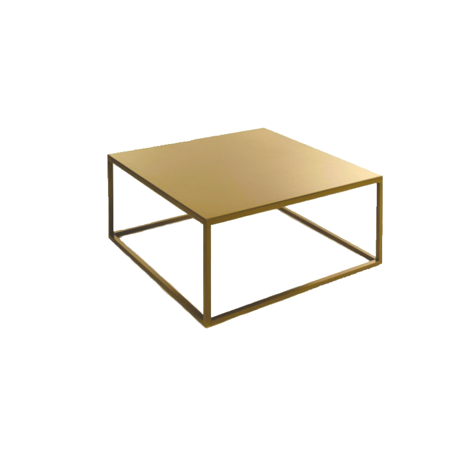 COFFEE TABLE Gold Iron 80x80x40h