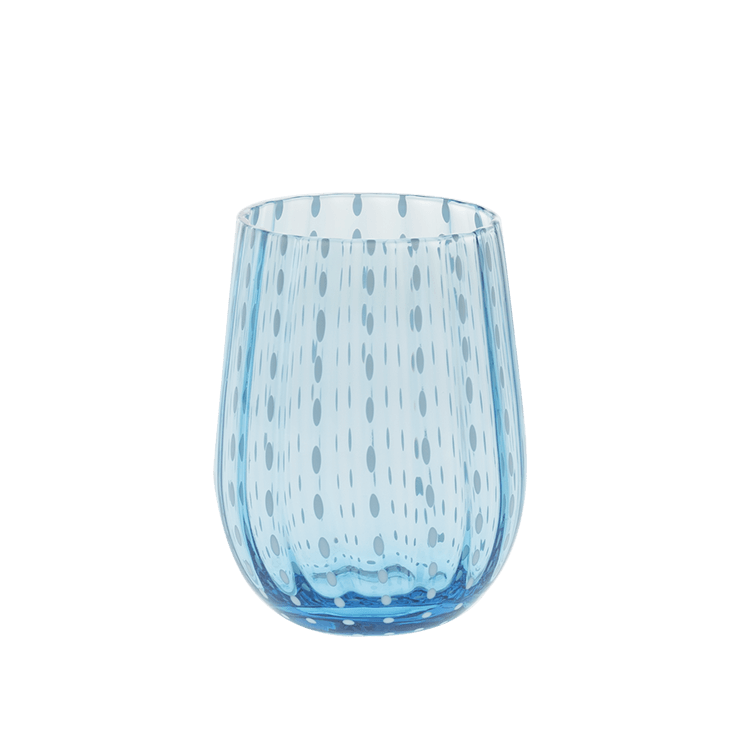 GLASS Tumbler Blue Drops cl 40  (24 each container)