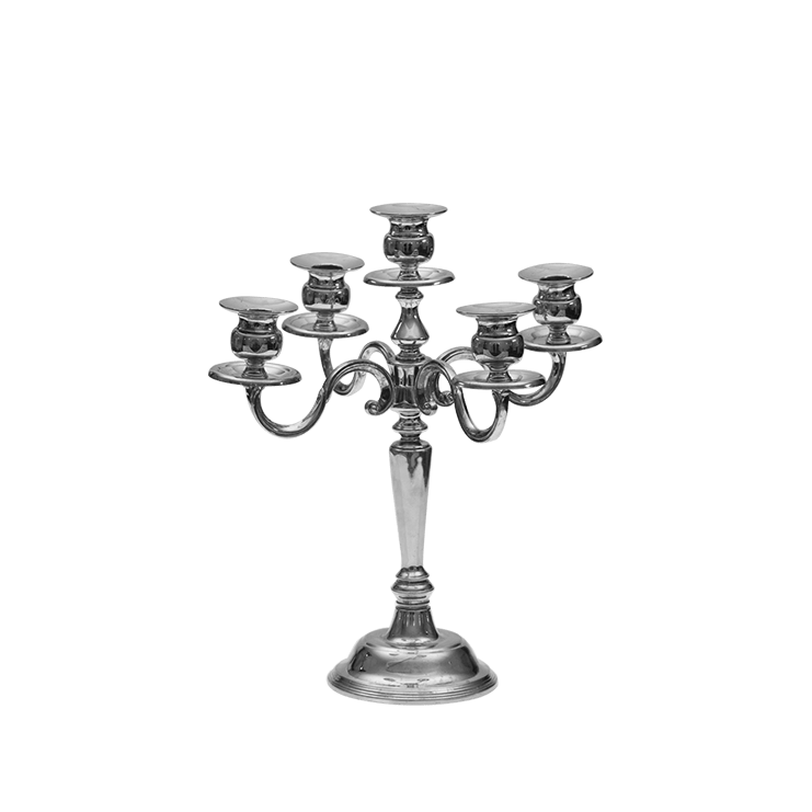 CANDLESTICK in SILVER with 5 arms cm 35