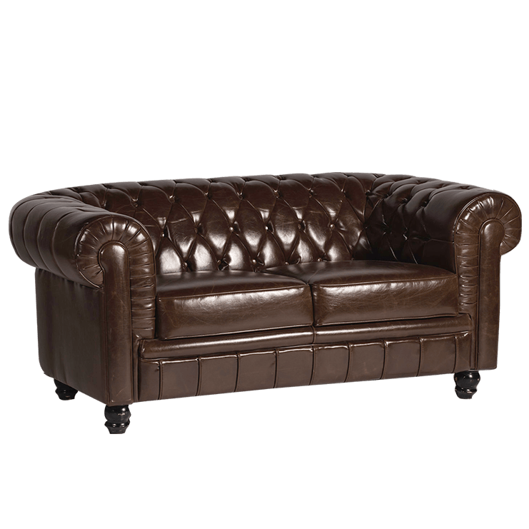 SOFA Vintage Leather Chesterfield 2 Seater