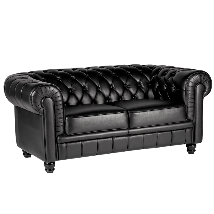 DIVANO Chesterfield 2 Posti Nero