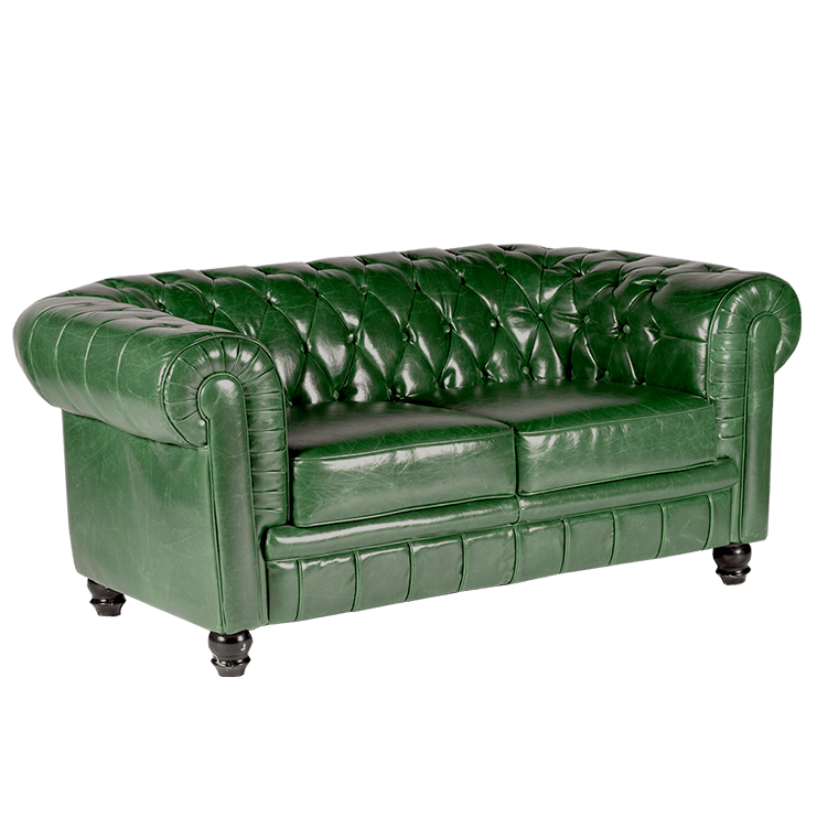 SOFA Vintage Green Chesterfield 2 Seater
