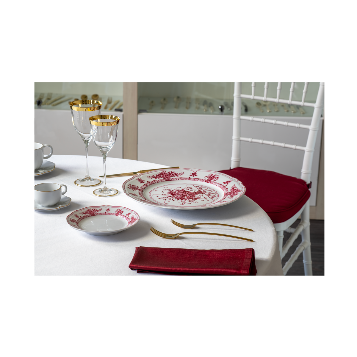 PIATTINO Pane Bouquet Amaranto cm 17