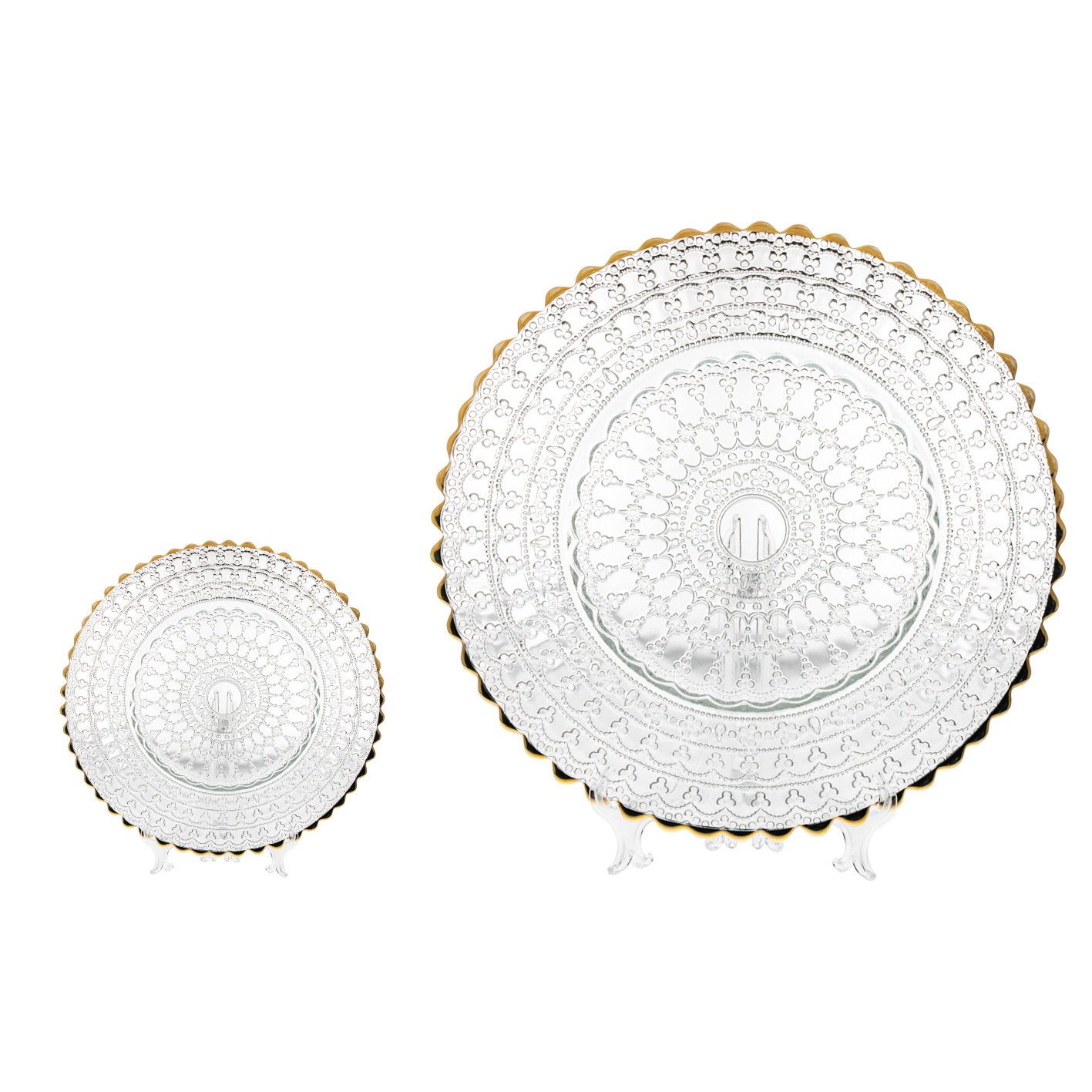 PIATTINO Pane Vetro Barocco Filo Oro cm 15