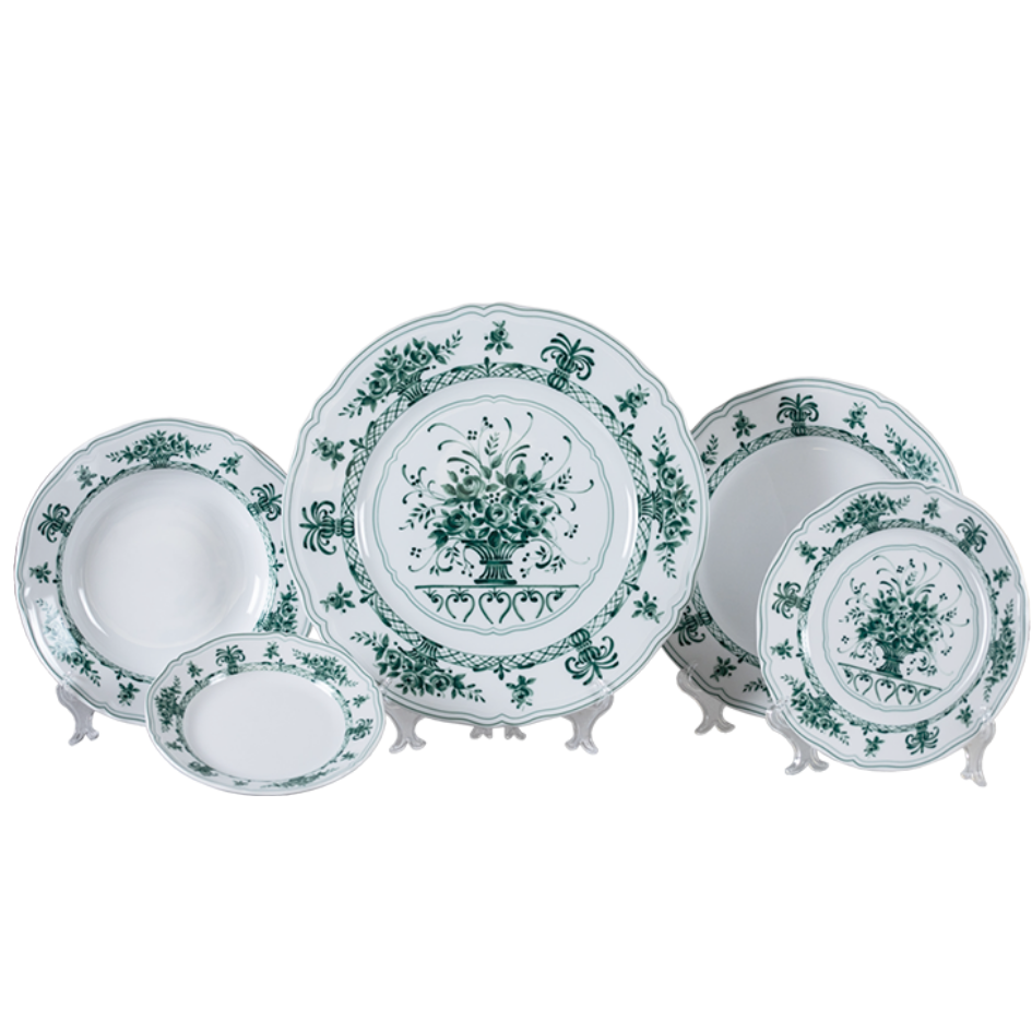 DINNER Plate Green Bouquet cm 27 (38 each container) 