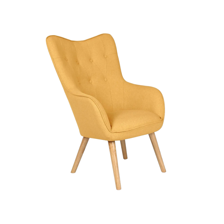 POLTRONA Scandinava Tessuto Giallo