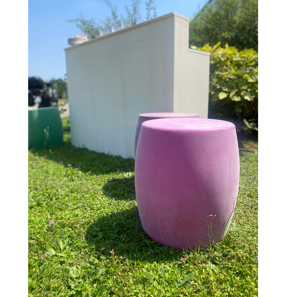POUF Bart Effetto Velluto Fucsia - h 45 cm