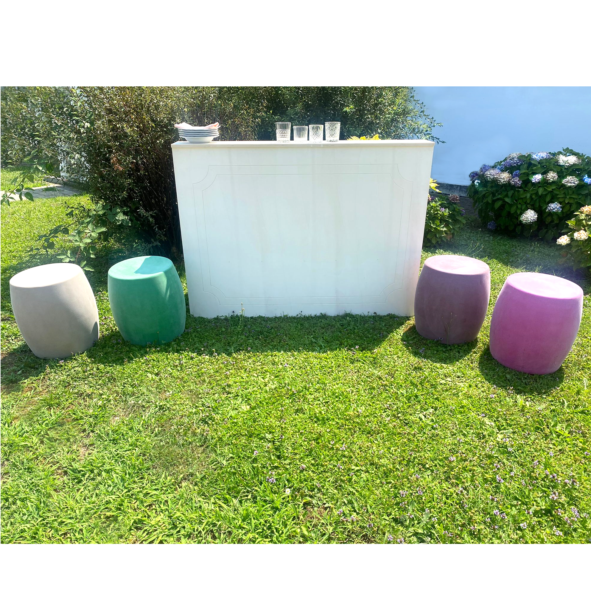 POUF Bart Effetto Velluto Marsala - h 45 cm