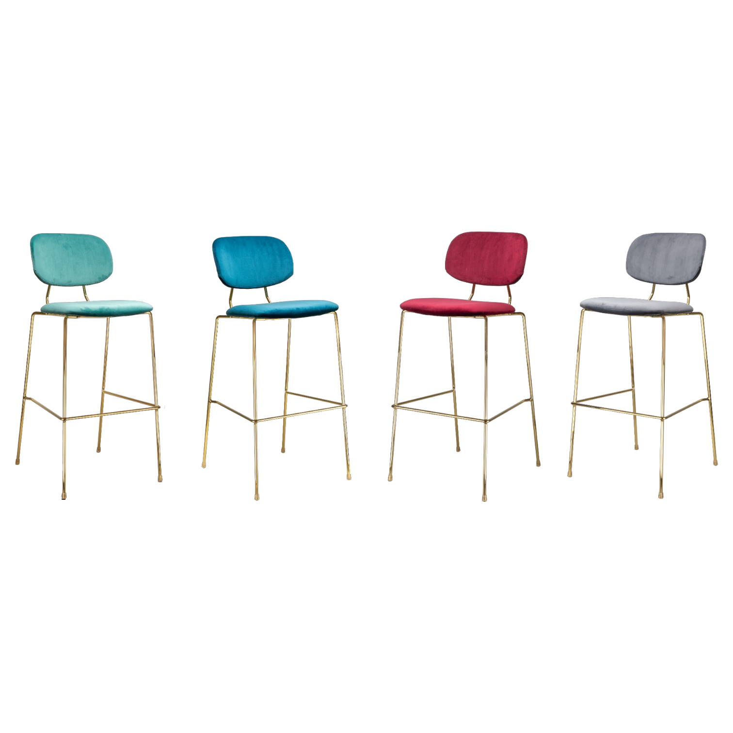 SGABELLO Catherine Velluto Bordeaux