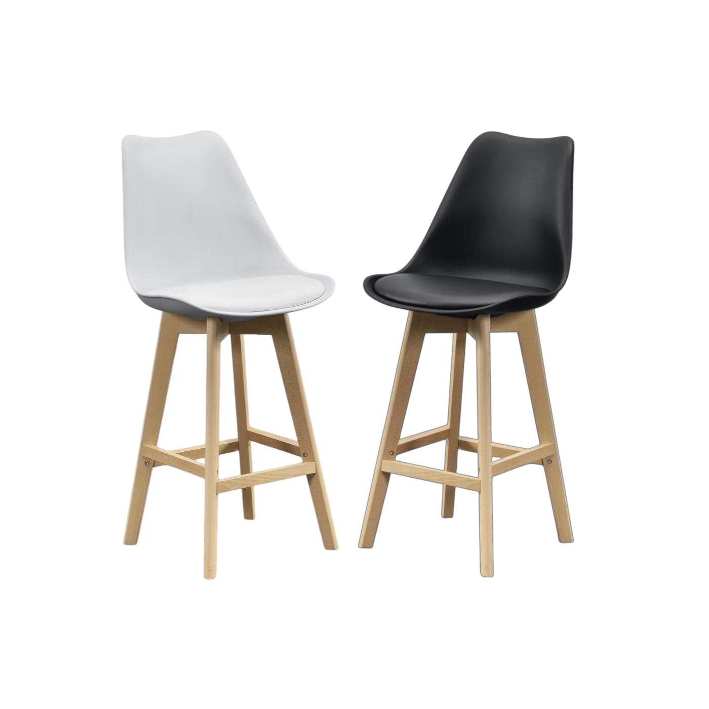 STOOL Wood and Black