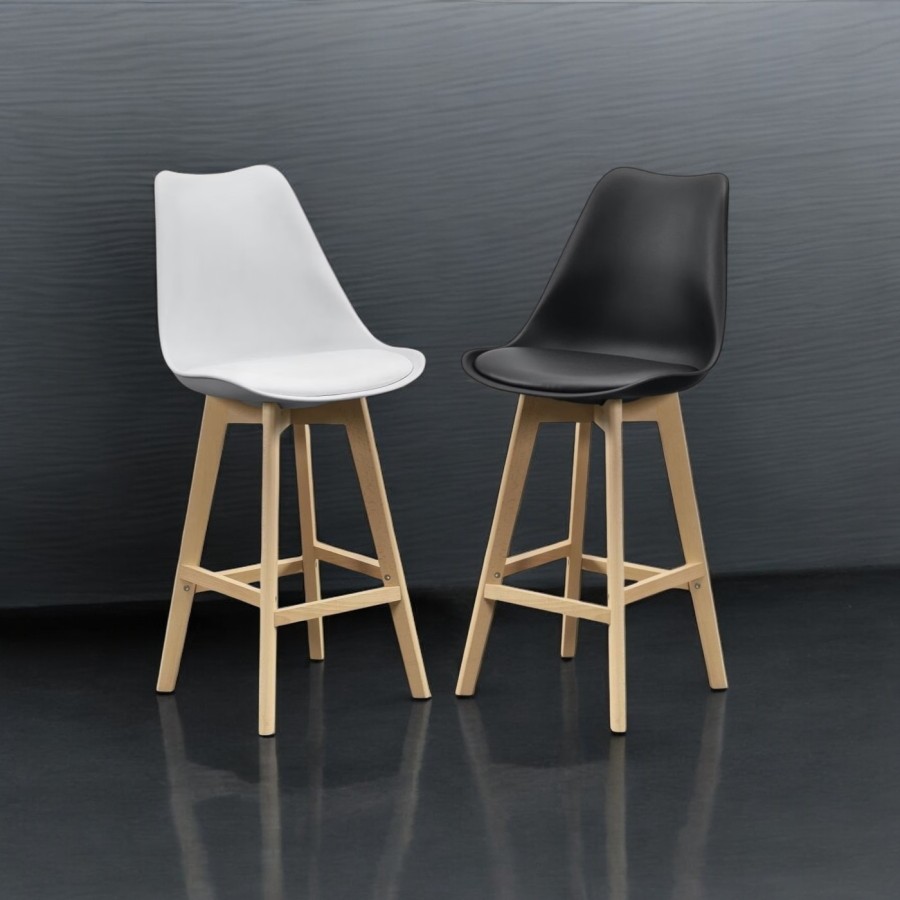 STOOL Wood and Black