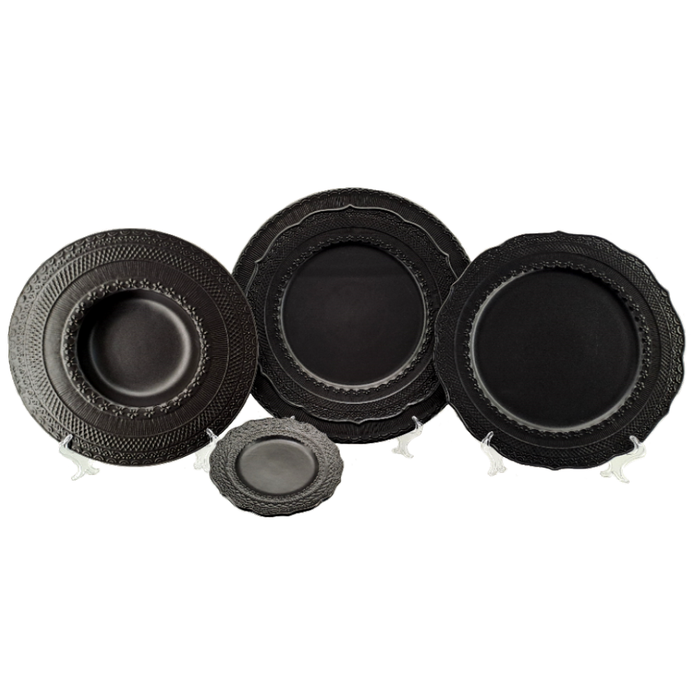 CHARGER Plate Skalistos Black cm 33 (8 each container)