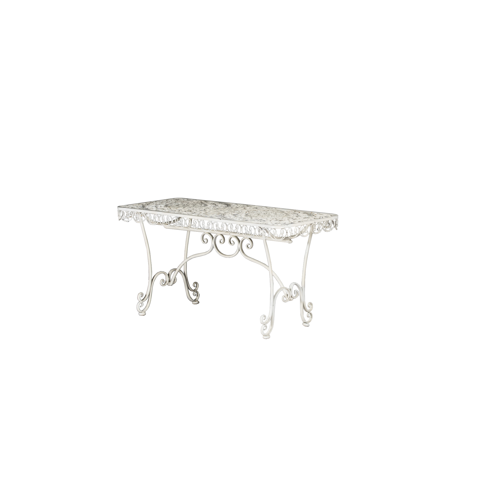 COFFEE TABLE Wrought Iron mod. Bellevue in white