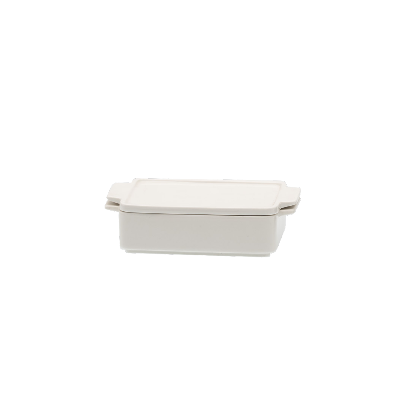 BAKING DISH Rectangular white ceramic with lid