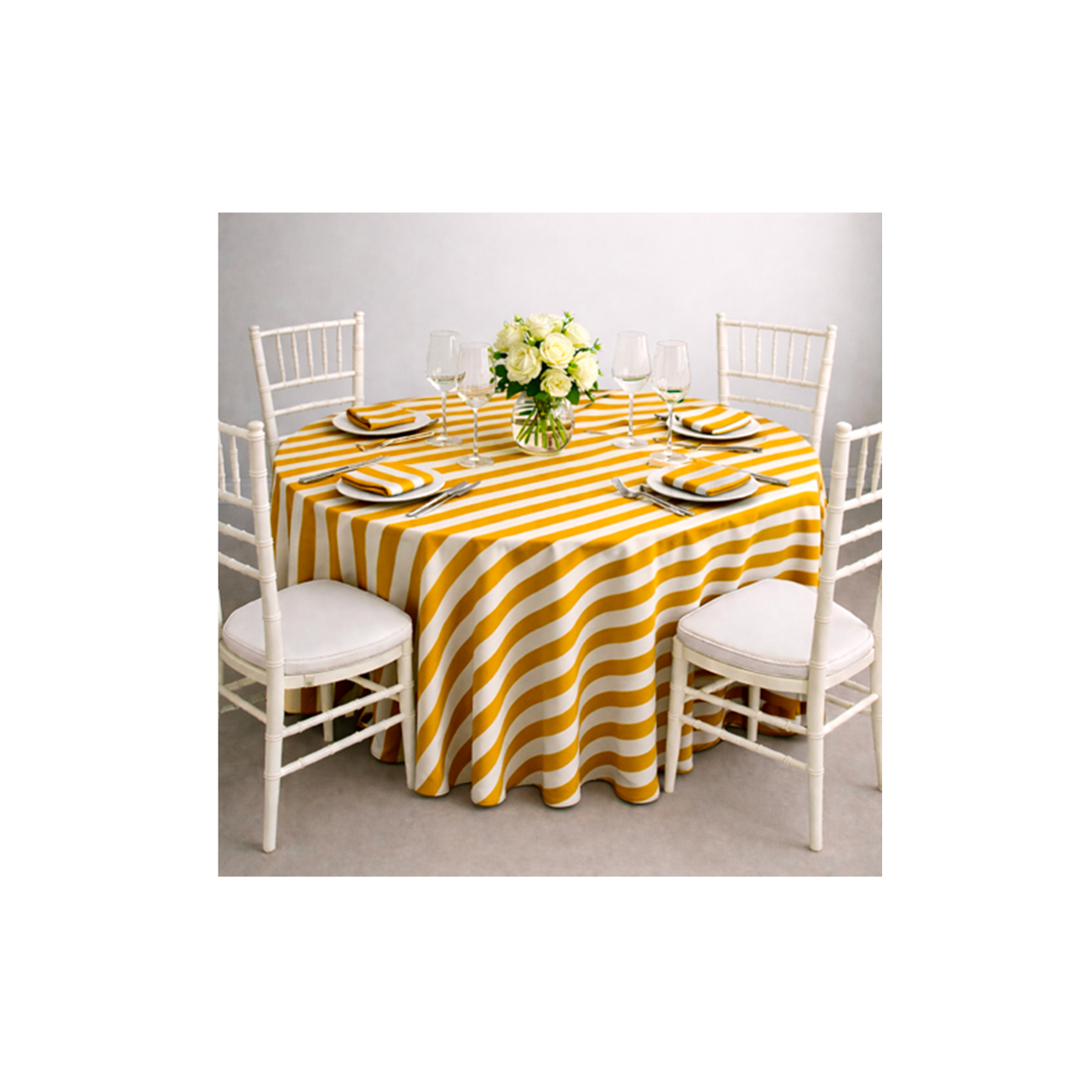 TOVAGLIA Rigata Bianco/Ocra 240X240 cm