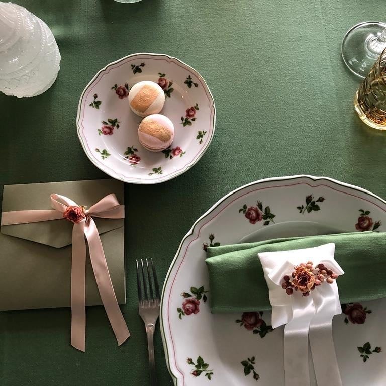 TOVAGLIOLO Tavola Effetto Lino Verde Oliva (10 per cfz)