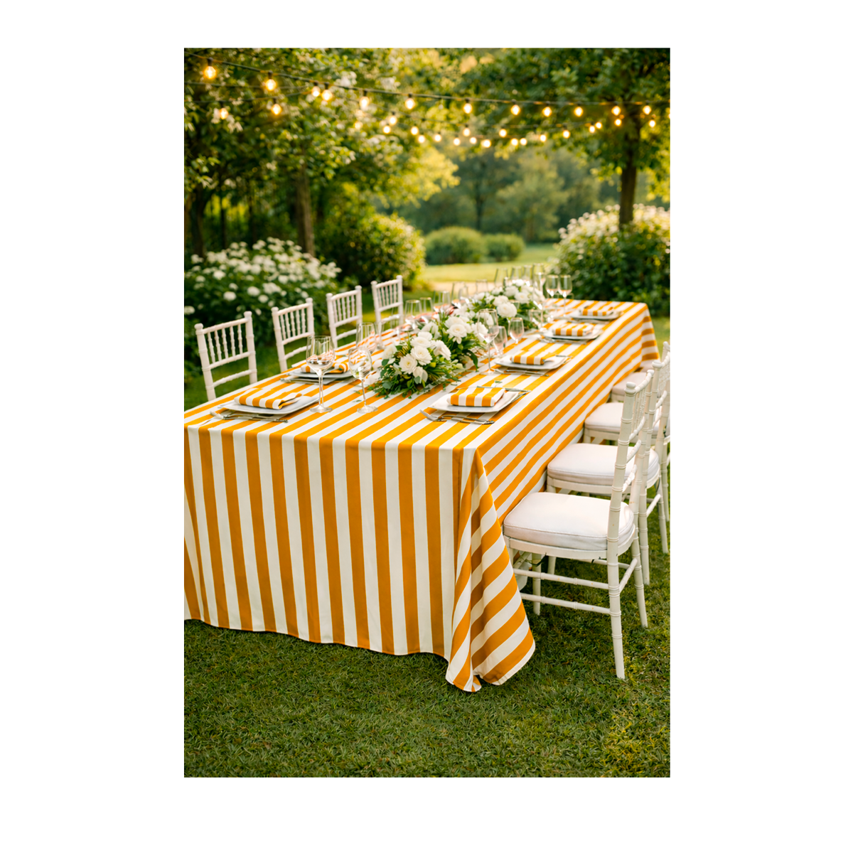 NAPKIN White/Ocher Striped (packs of 10)