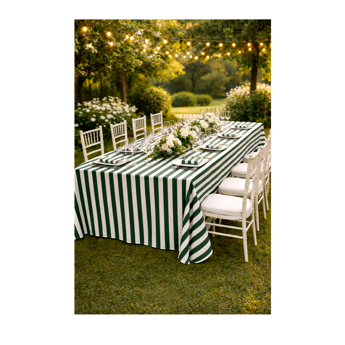 TOVAGLIOLO Tavola Rigato Bianco/Verde (10 per cfz)