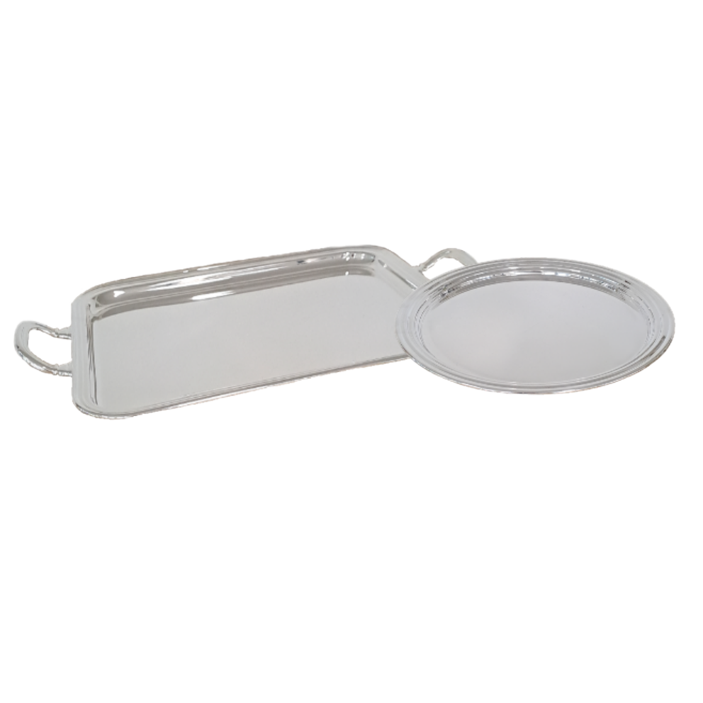 VASSOIO Argento Alpacca Rotondo cm 43