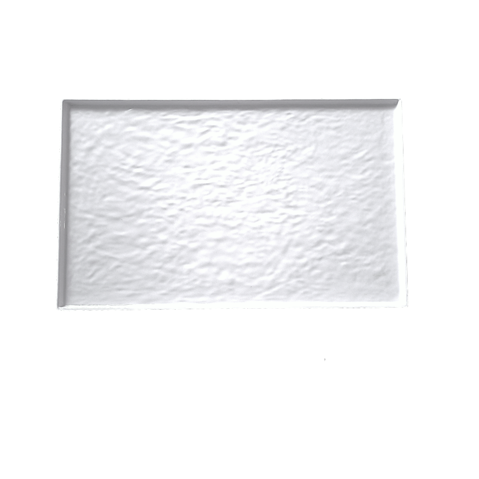VASSOIO Melamina Rettangolare Bianco Effetto Pietra con Bordo cm 52,5x33