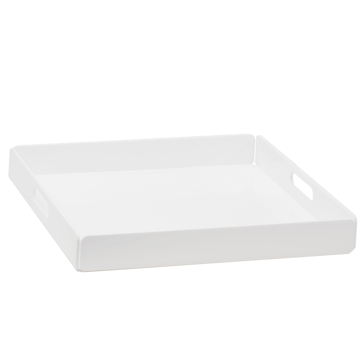 SQUARE TRAY White Plexiglass 40x40 cm